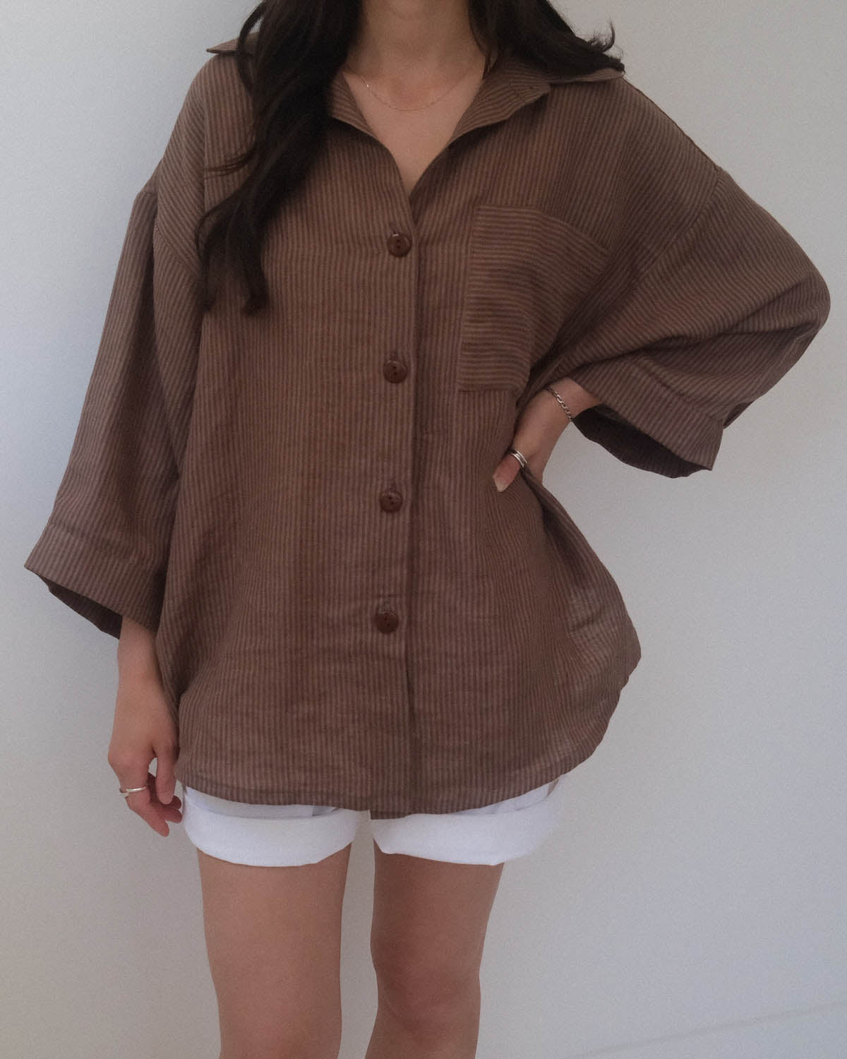 Haven Blouse | Mocha Stripe