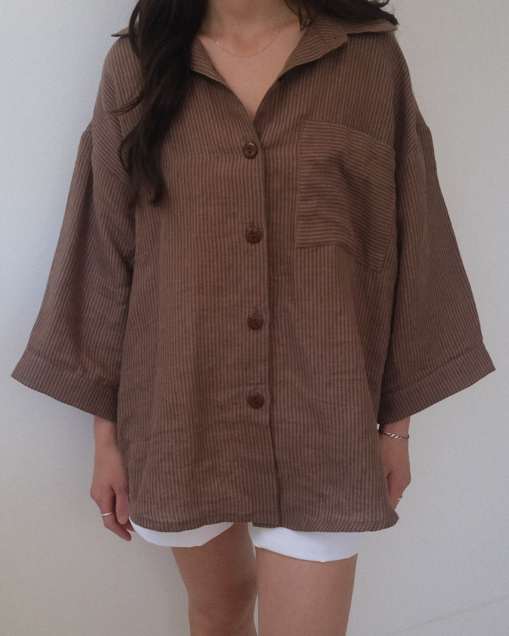 Haven Blouse | Mocha Stripe