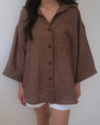 Haven Blouse | Mocha Stripe