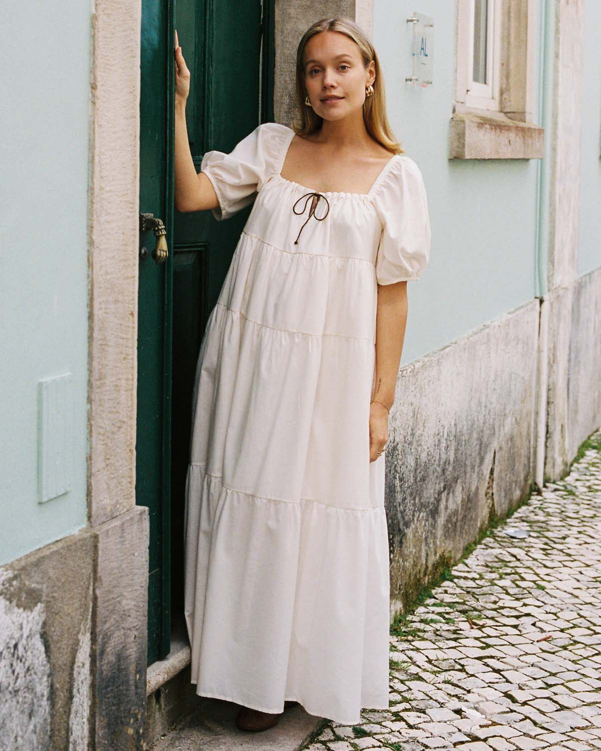 white cotton prairie dress Adorable White Handmade Textured Cotton 70s Prairie Dress The Pansy Garden