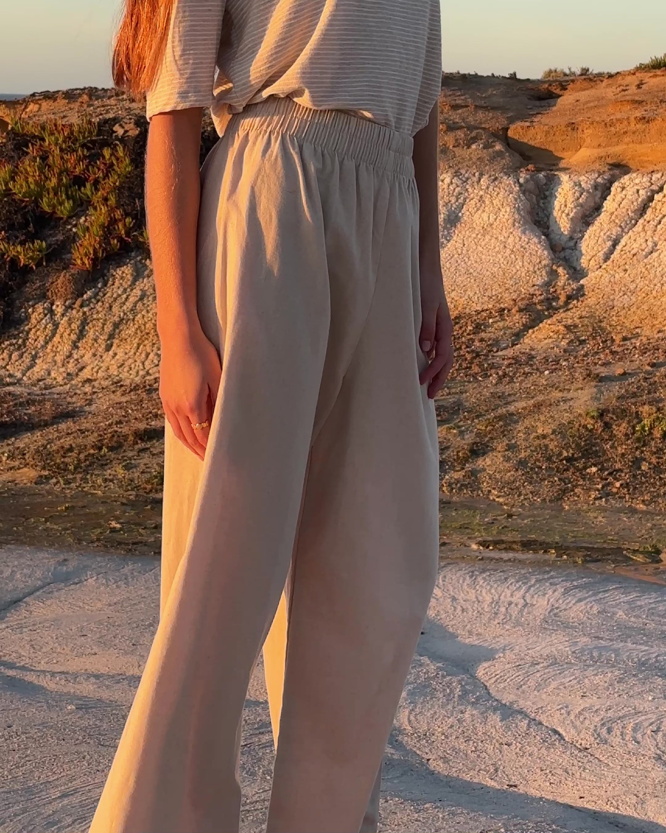 パンツ ATELIER AURA ARI ORGANIC LINEN TROUSERS Aura Pants | Natural – harly jae
