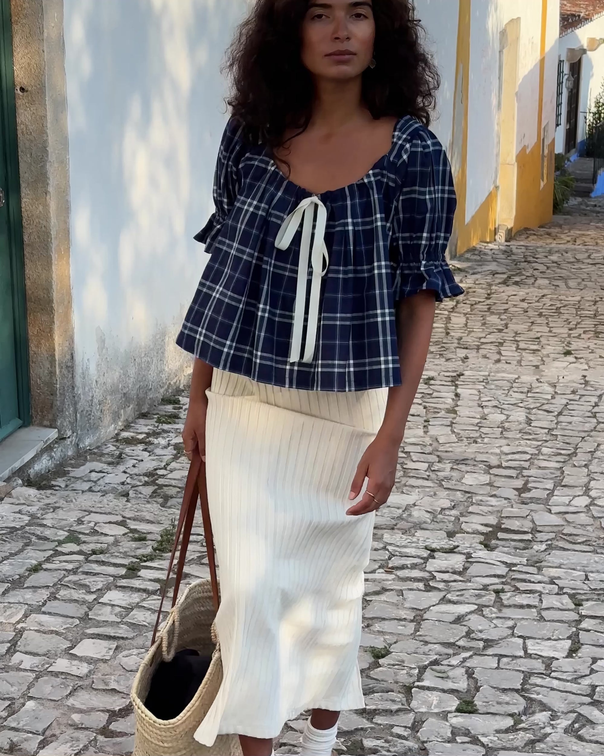 Juliette Blouse | Mariner Plaid