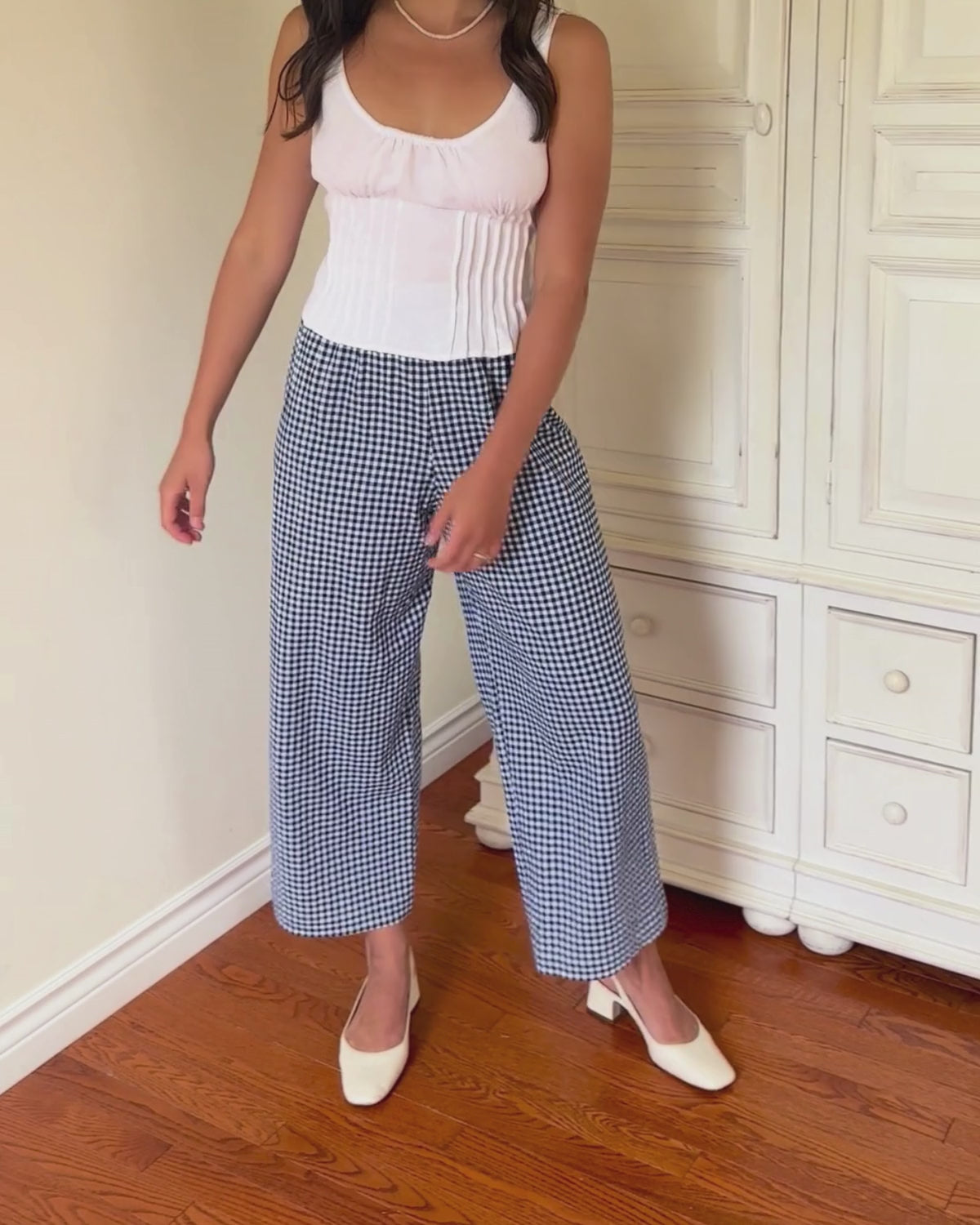 Aura Pants | Navy Gingham