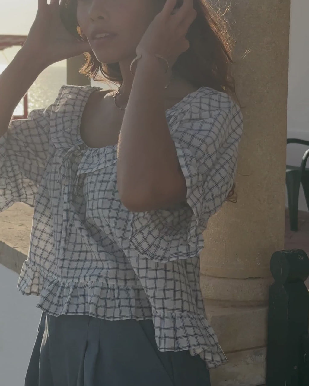 Doll Blouse | Porcelain Plaid