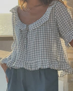 Doll Blouse | Porcelain Plaid
