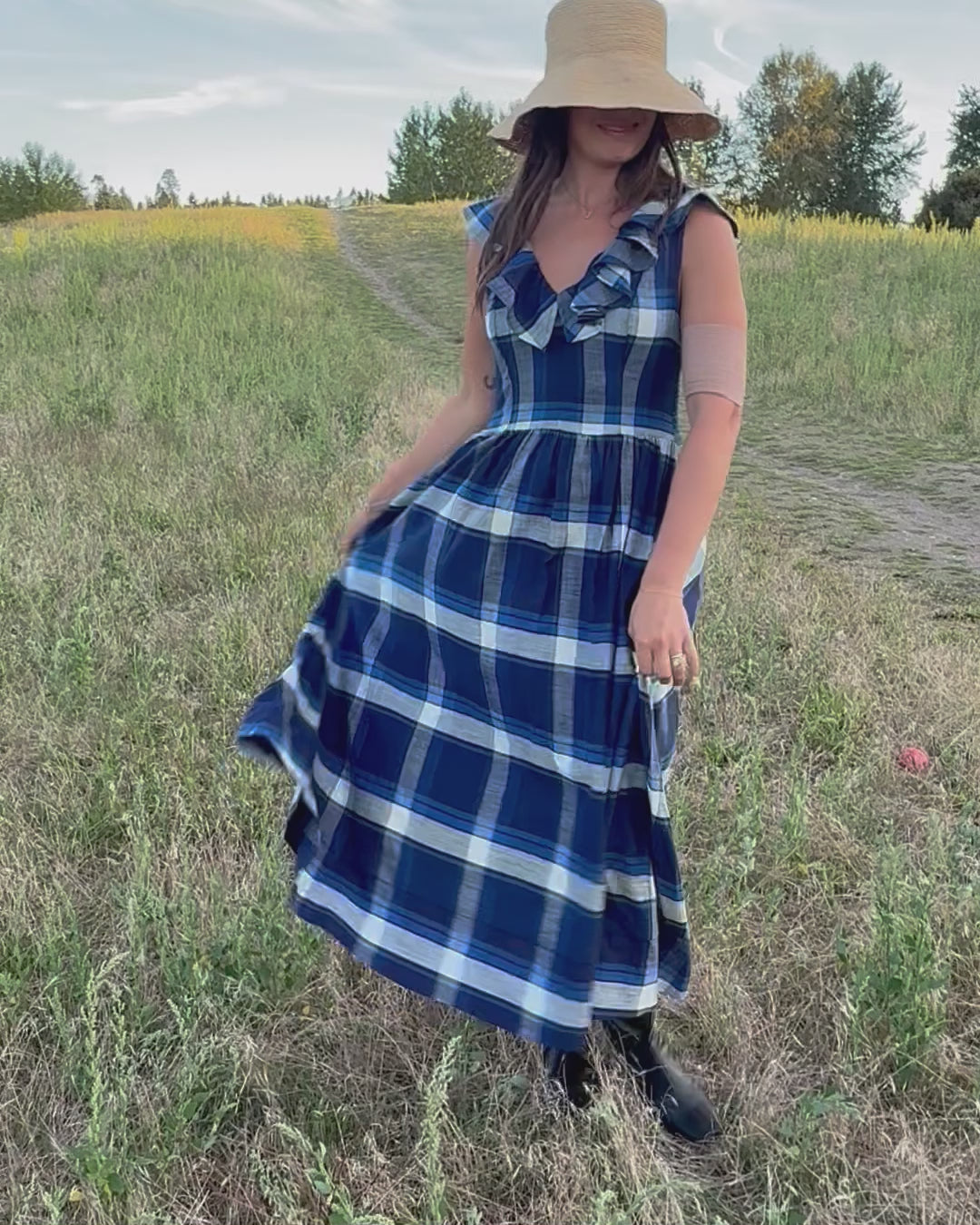 Céleste Dress | Blue Plaid