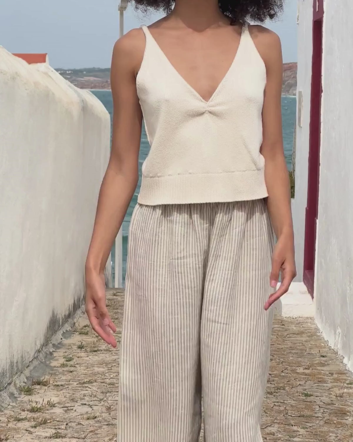 Aura Pants | Stone Stripe