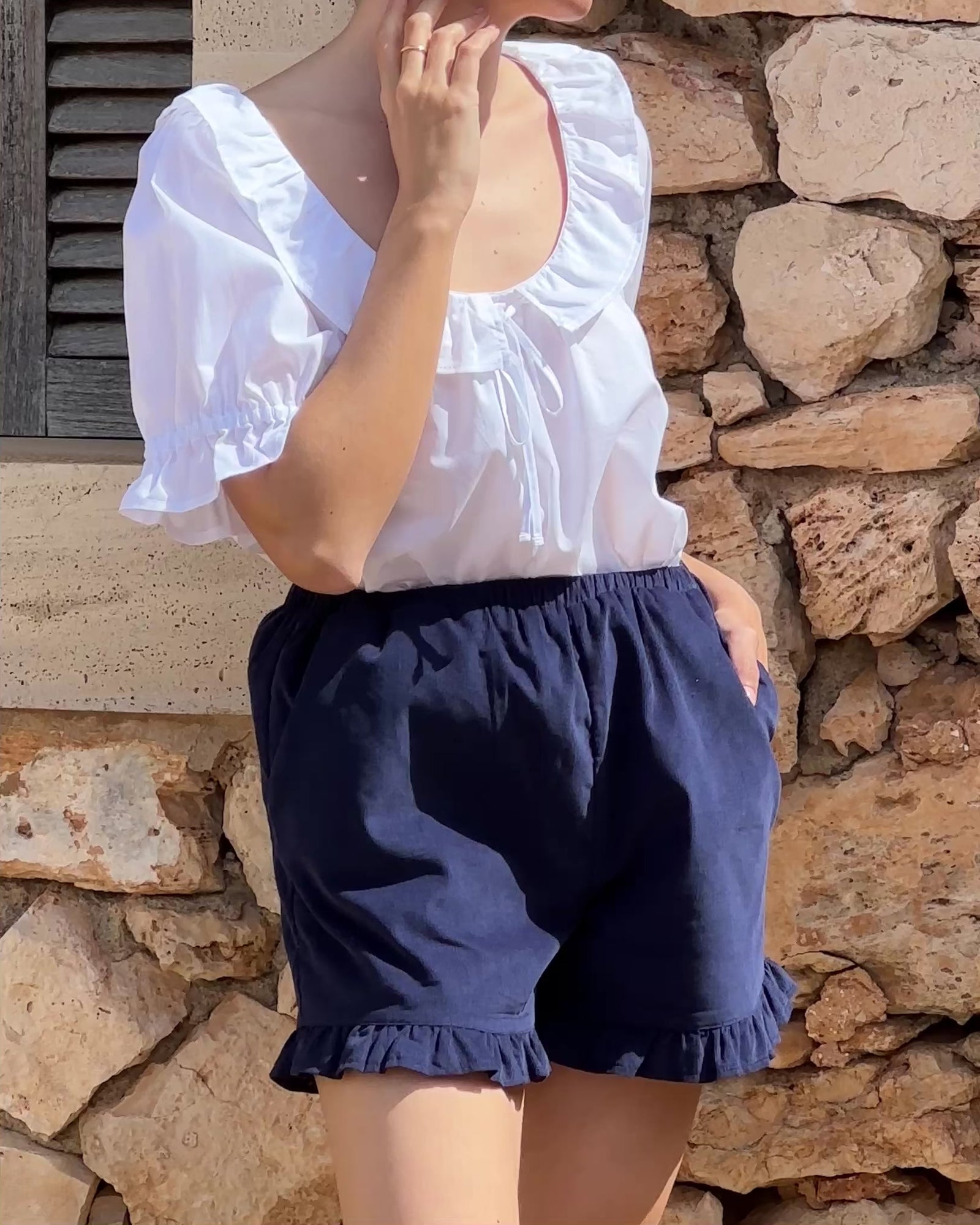 Clémentine Shorts | Navy Micro Corduroy