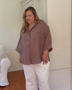 Haven Blouse | Mocha Stripe