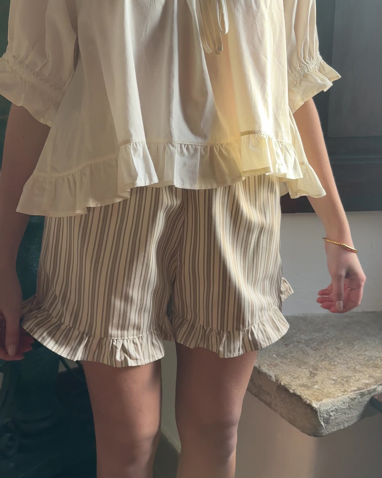 Clémentine Shorts | Brown & Beige Stripes