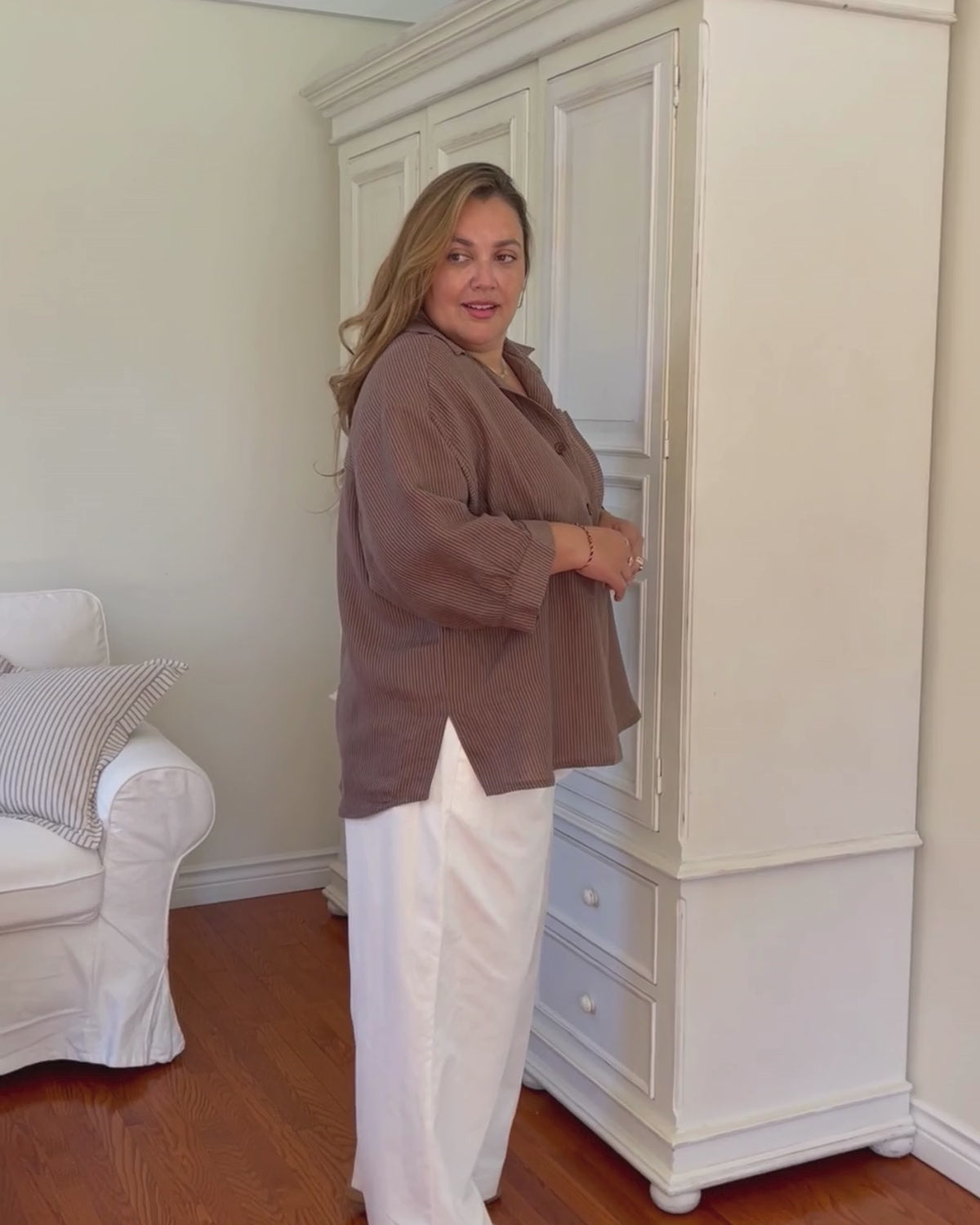 Haven Blouse | Mocha Stripe