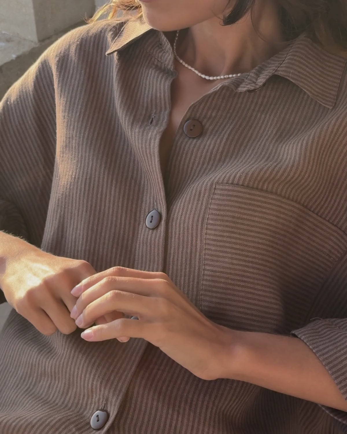 Haven Blouse | Mocha Stripe