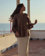 Haven Blouse | Mocha Stripe