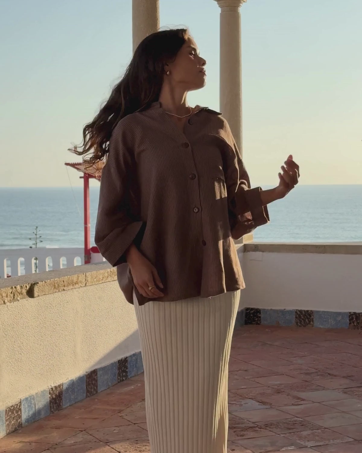 Haven Blouse | Mocha Stripe