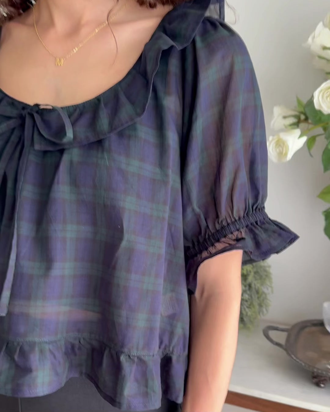 Doll Blouse | Holiday Plaid