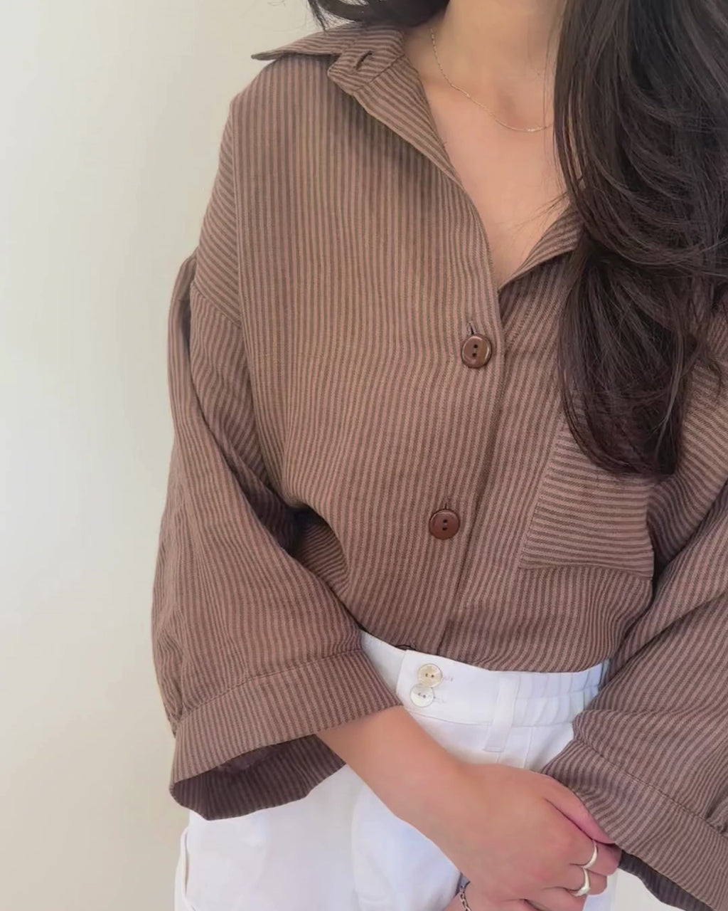 Haven Blouse | Mocha Stripe
