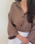 Haven Blouse | Mocha Stripe