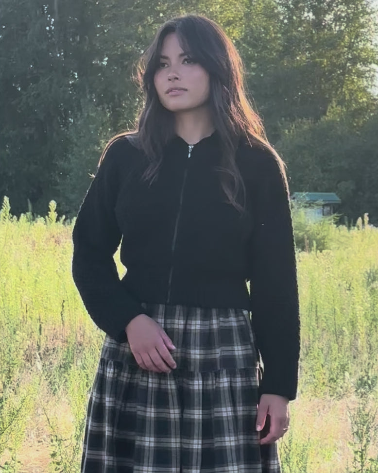 Meadow Zip Cardigan | Black