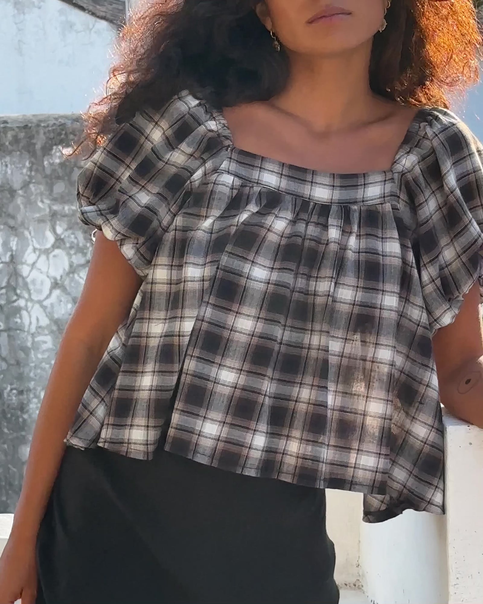 Nuage Blouse | Tavern Plaid