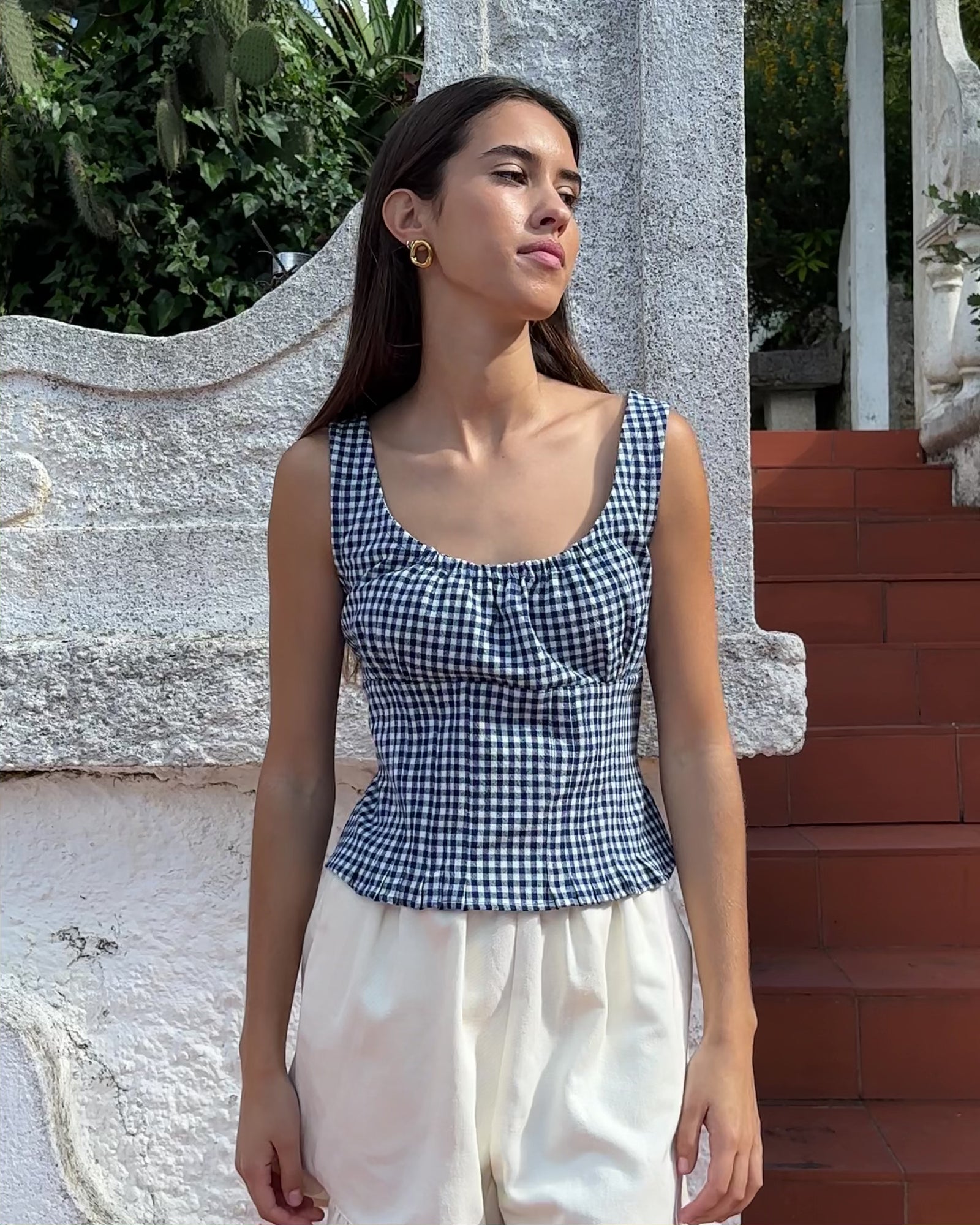 Rêverie Blouse | Navy Gingham