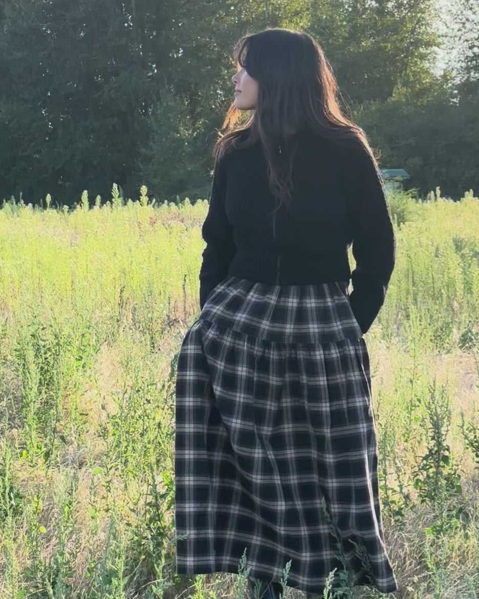 Prairie Skirt | Espresso Plaid