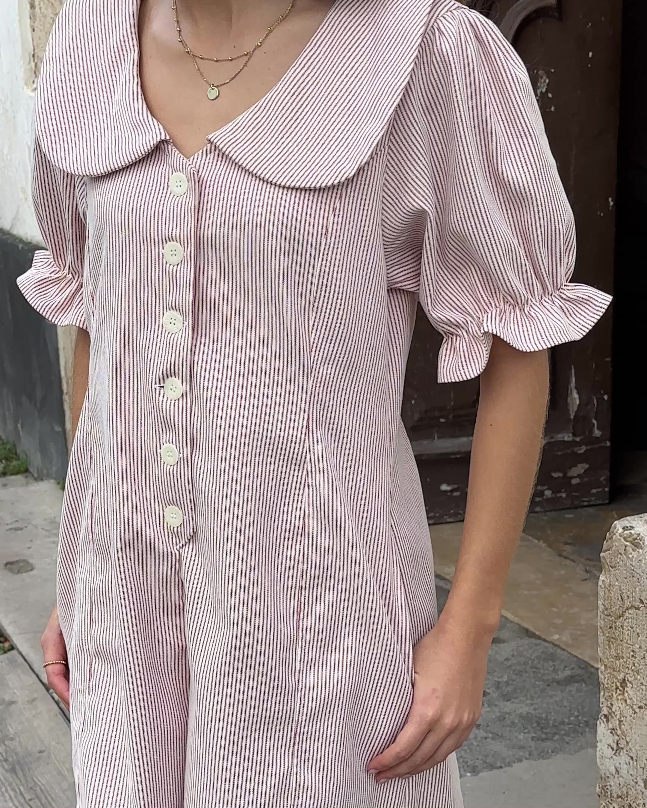 Dorothy Romper | Berry Stripes