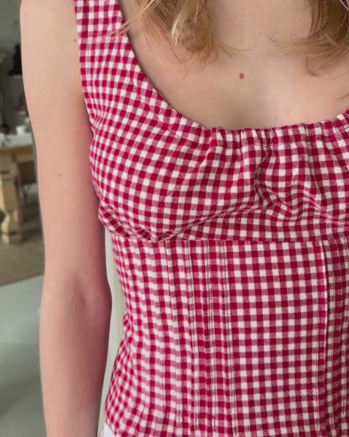 Rêverie Blouse | Red Gingham