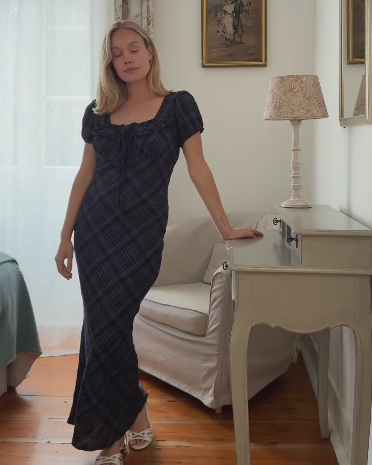 Romee Bias Dress | Nocturne Plaid