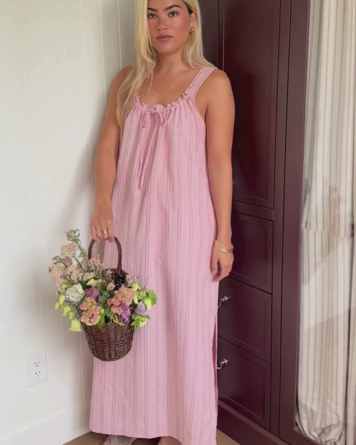 Gigi Dress | Long | Peony Stripe