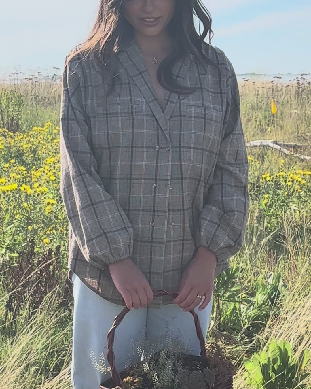 House Blouse | Brown Plaid