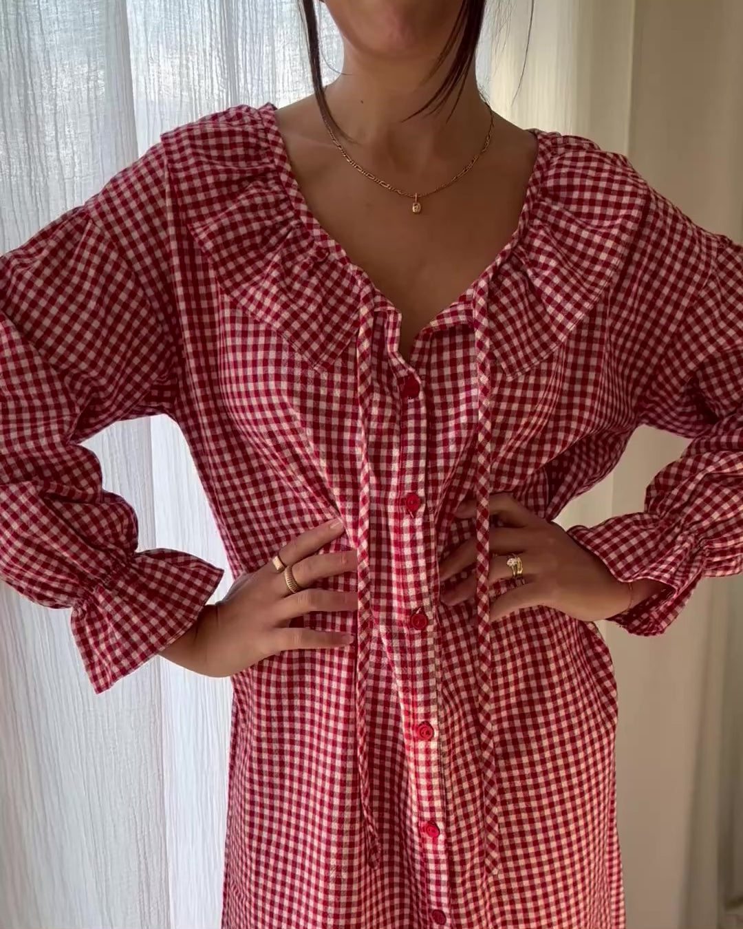 Étoile Nightgown | Red Gingham