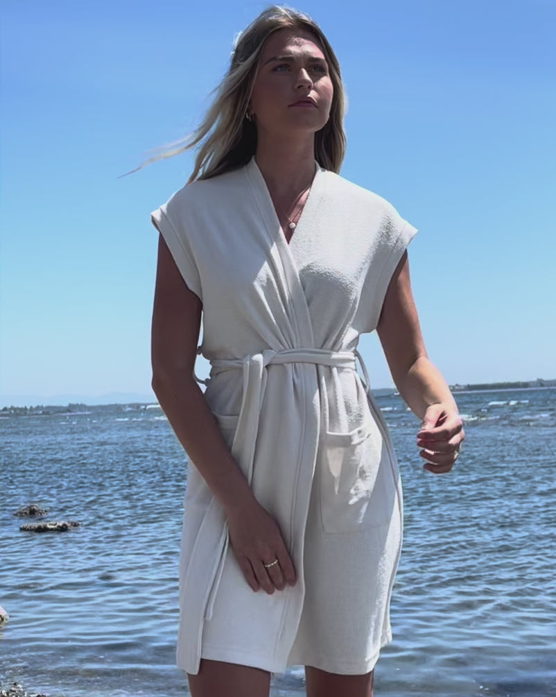 Coco Terry Beach Cover-Up | Ecru