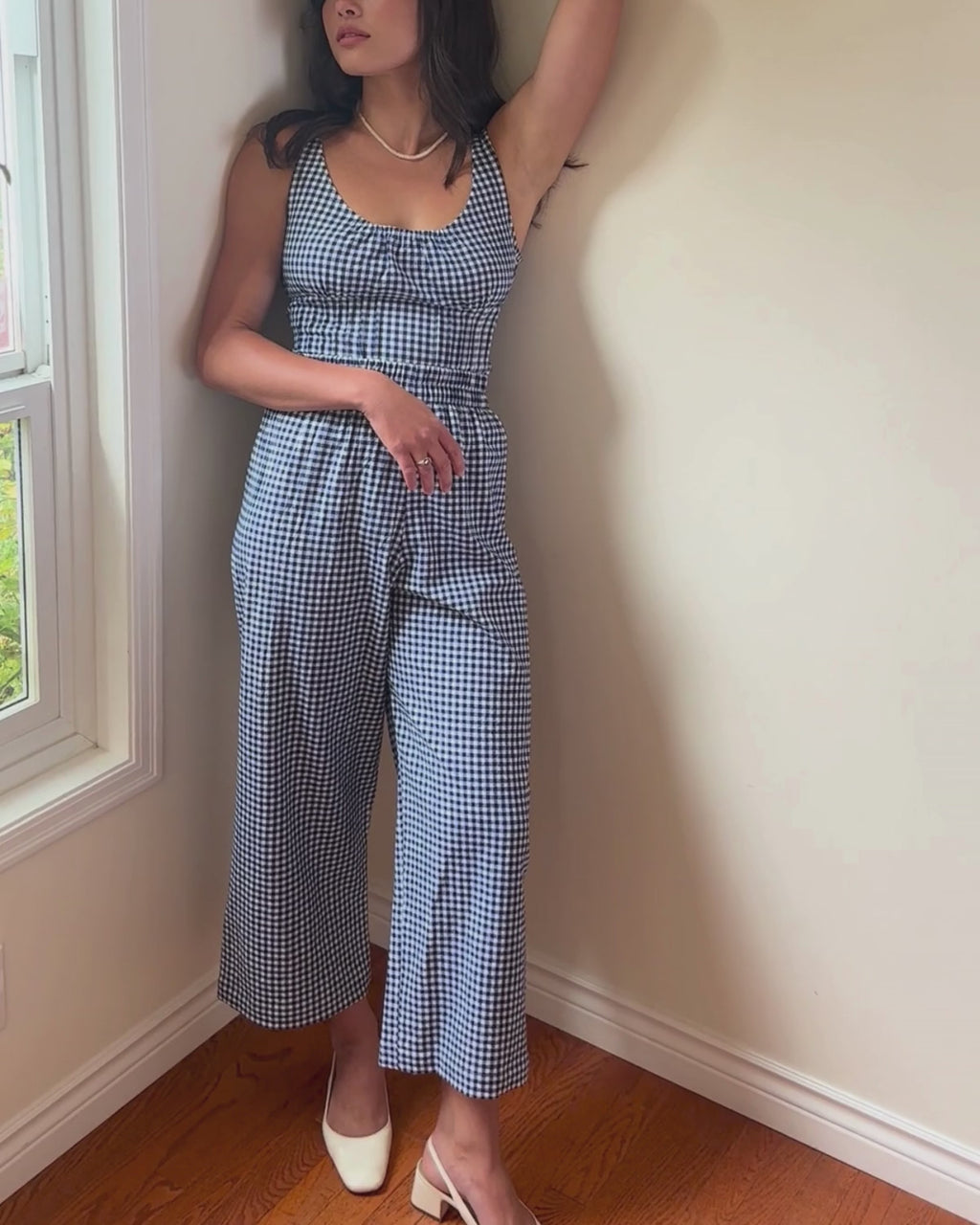 Aura Pants | Navy Gingham
