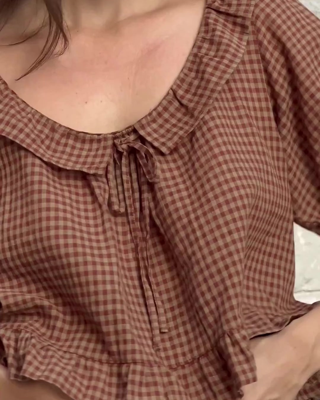 Doll Blouse | Maple Gingham