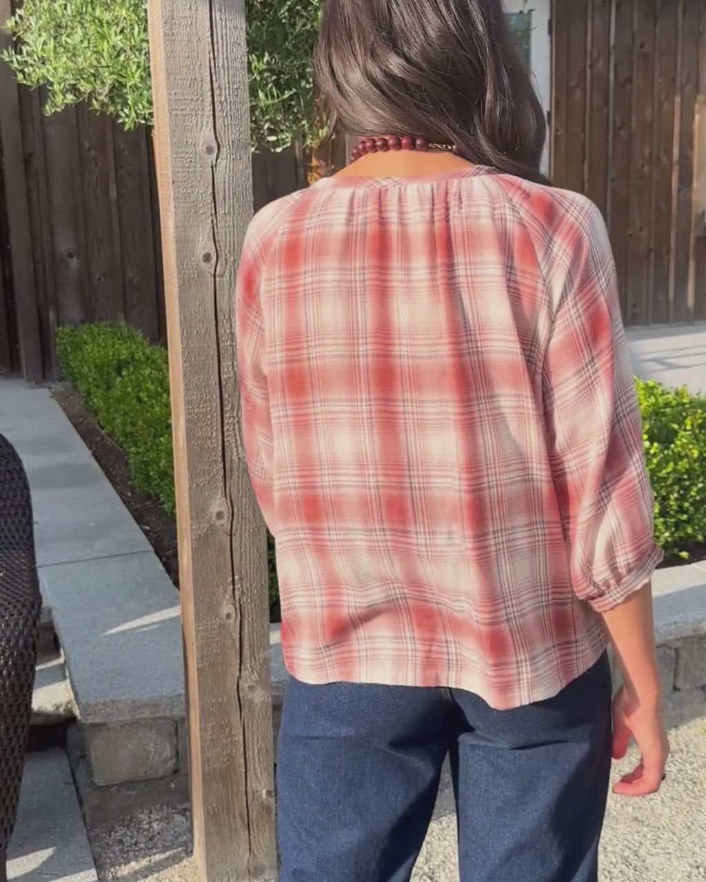 Cleo Blouse | Cider Plaid