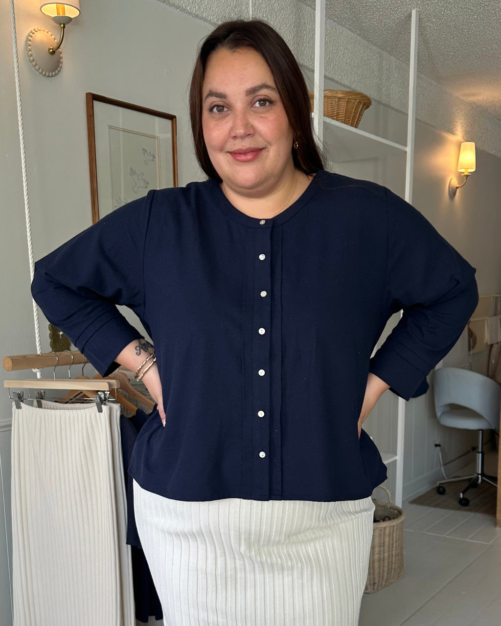 Last Chance | Lucia Blouse | Navy | XL