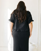 delicate, short-sleeve girly blouse with frills